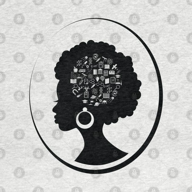 Science on the Afro (Dark Design) by Blerdy Laundry